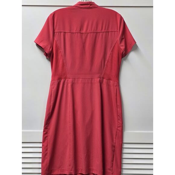 Chicos Zenergy UPF Short Sleeve Polo Dress Size Small Zip Front Pink Chic 💗 - Picture 8 of 8